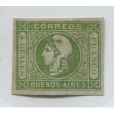 ARGENTINA 1859 GJ 13 CABECITA ESTAMPILLA DE IMPRESIÓN NITIDA NUEVA CON SUS CUATRO MARGENES HERMOSA Y DE LUJO U$ 440